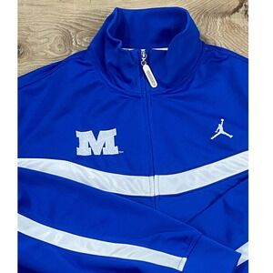 Jordan Mens Large Track Jacket Roya Blue White Block M Logo Dri Fit